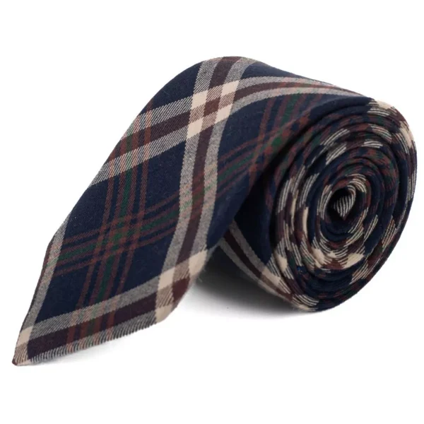Men's Checkered 2.75 Inch Wide And 57 Inch Long 100% Cotton Neckties